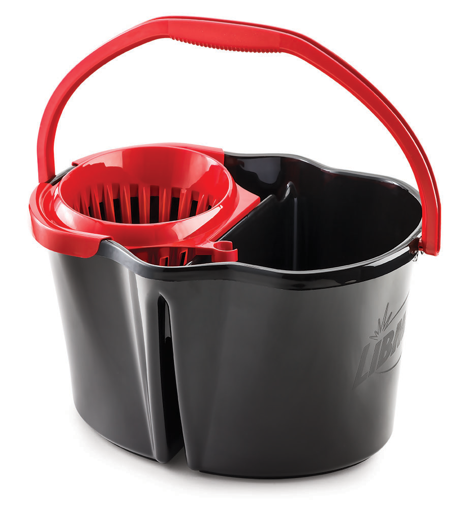Libman 1056 4 Gallon Clean and Rinse Bucket with Wringer, Black