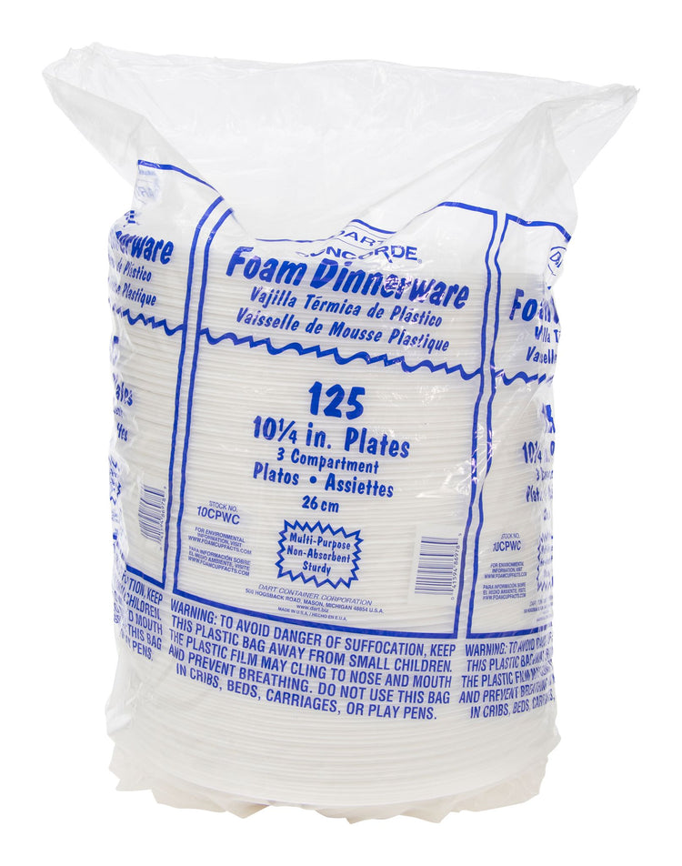 Dart 3 Compartment Foam Plate Inner sleeve pack photo 10cpwc