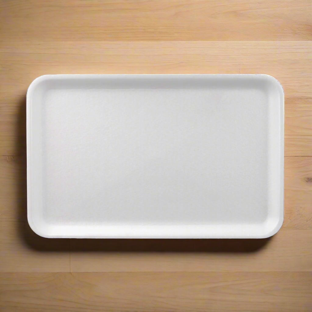 (#16S) White Foam Meat Tray 11.75" x 7.5" x 0.75" - Case of 250