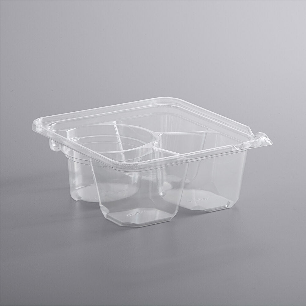 Dart SBTG3W TamperGuard 3-Compartment Snack Box with Well