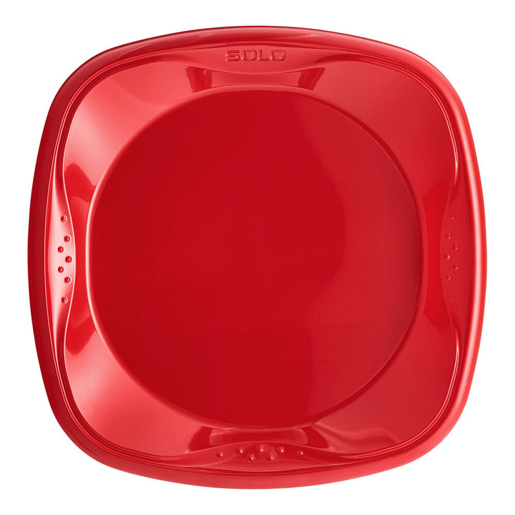 Solo SQP920-20004 Squared 9 inch red plastic plates, 20-count retail pack