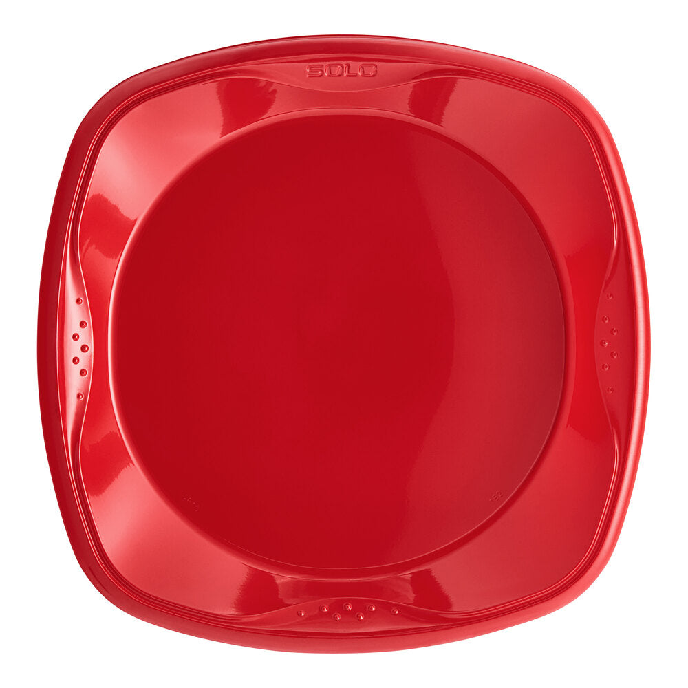 Solo Squared 10 inch red plastic plate