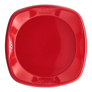 Solo Squared 10 inch red plastic plate