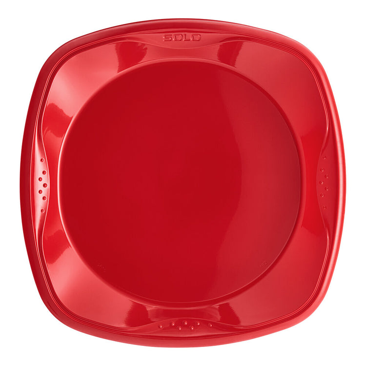 Solo Squared 10 inch red plastic plate