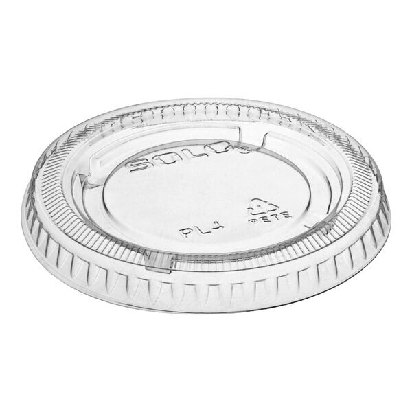 Dart PL4N - 4oz PET Plastic Soufflé Cup Lid, Clear - Case of 2500