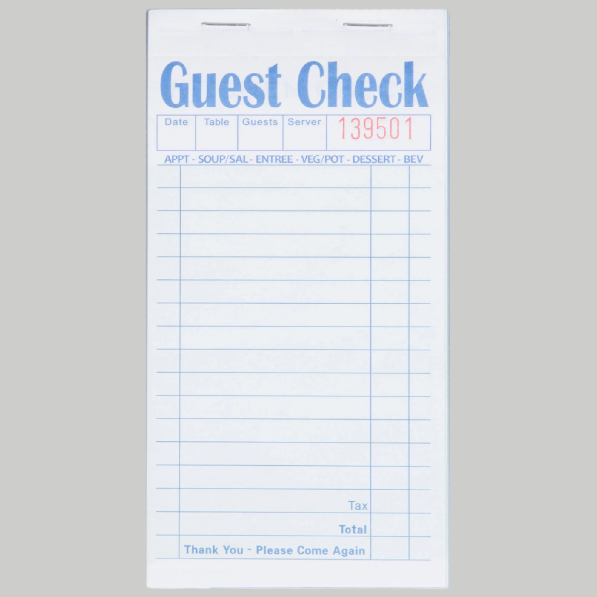 Cheach Book 2 Part Green and White Carbonless Guest Check Book - Case of 50