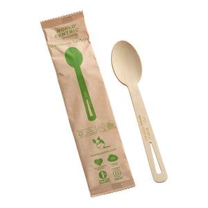 World Centric SP-BB-I - 6.7 in Bamboo Spoon, Individually Wrapped