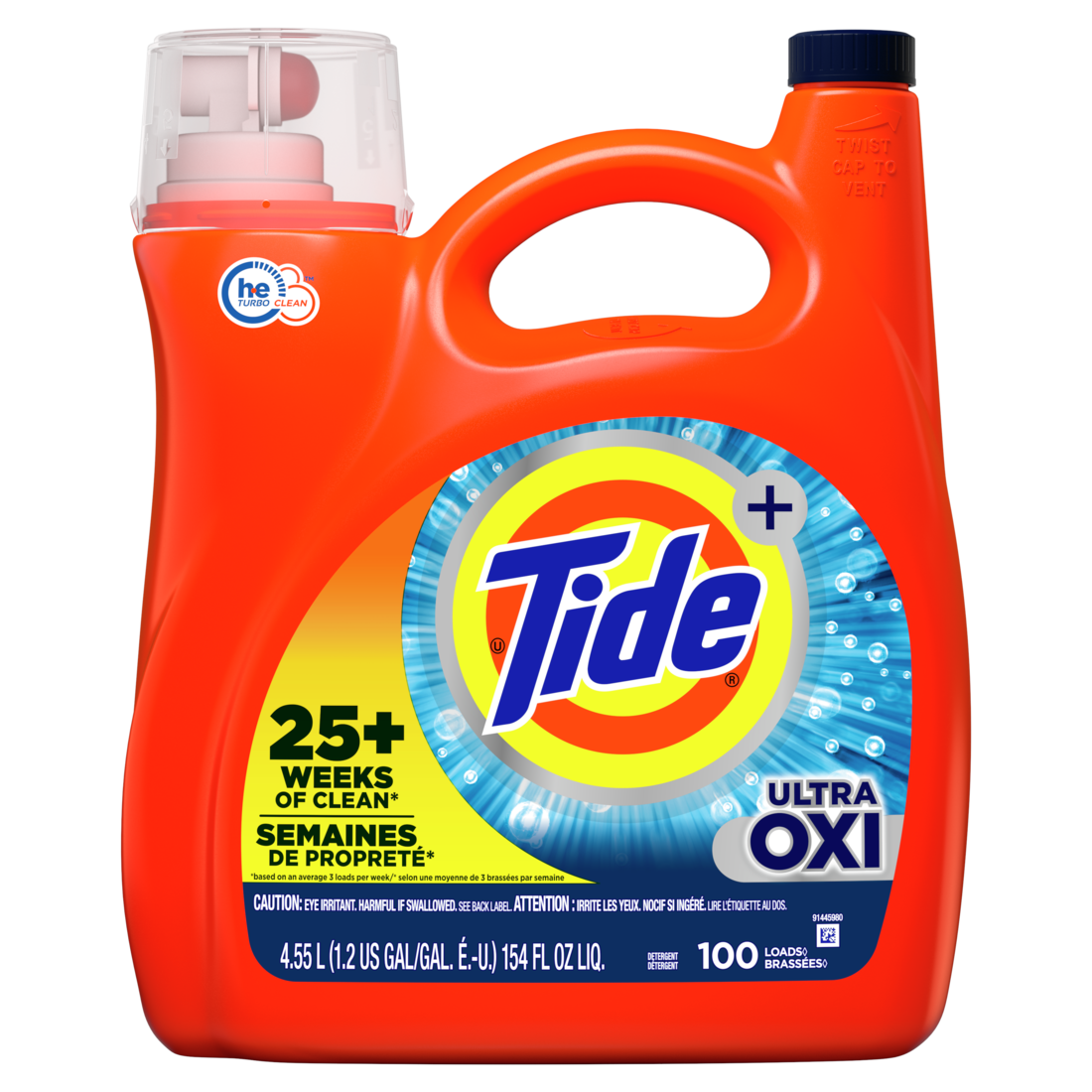 Tide - HE Compatible Liquid Laundry Detergent w/ Ultra Oxi 154oz - Case of 4