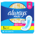 Always - Maxi Feminine Pads without Wings for Women, Size 1, Regular Absorbency, Unscented, 48 Count - Case of 6