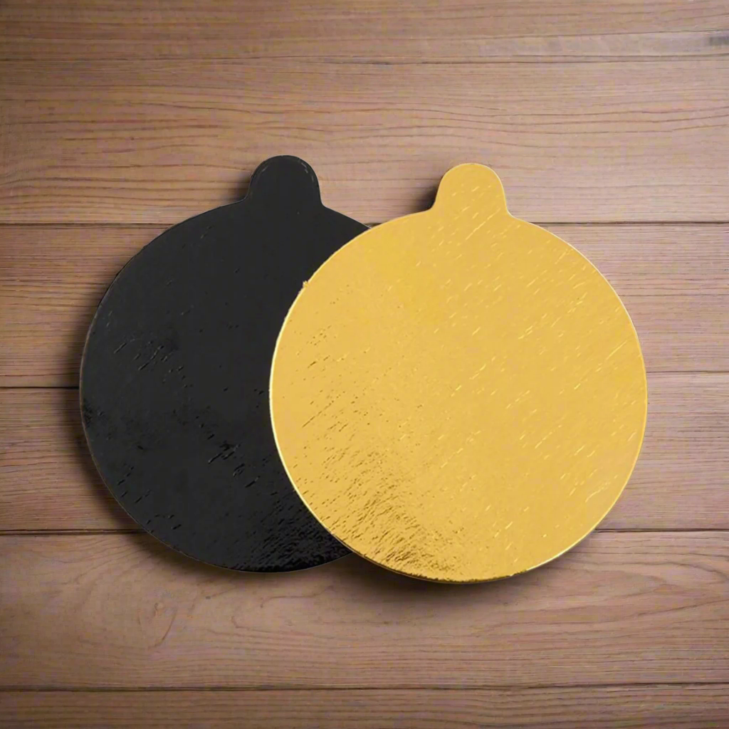 4 in. Cake Board Gold/Black