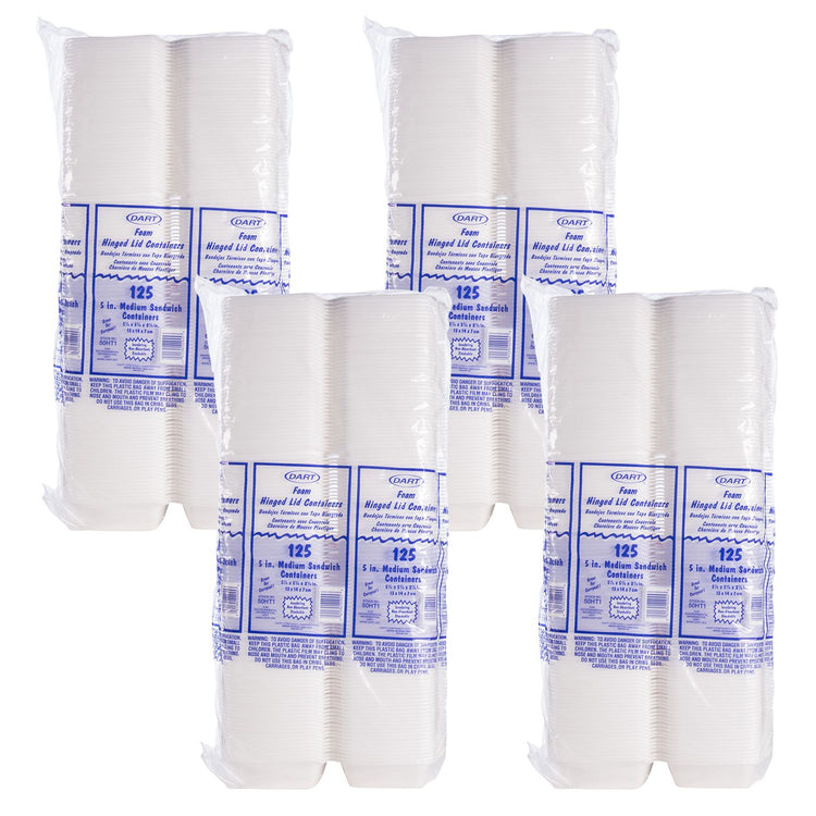50HT1 white XPS foam sandwich containers arranged inside the case