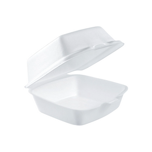 50HT1 white XPS foam sandwich container, open product view
