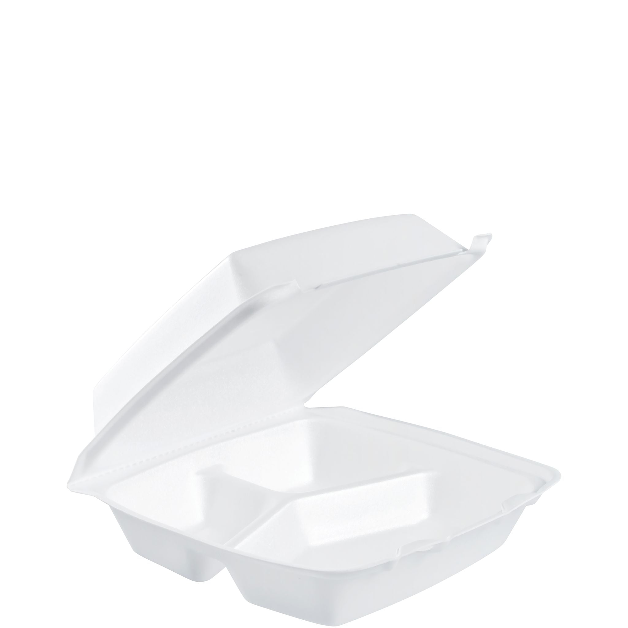Dart 85HT3R - 8.5 in XPS Foam 3-Compartment Container with Removable Lid, White - Case of 200