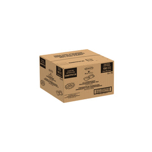 Dart 85MFPPHT3R shipping case containing 150 white 3-compartment hinged containers