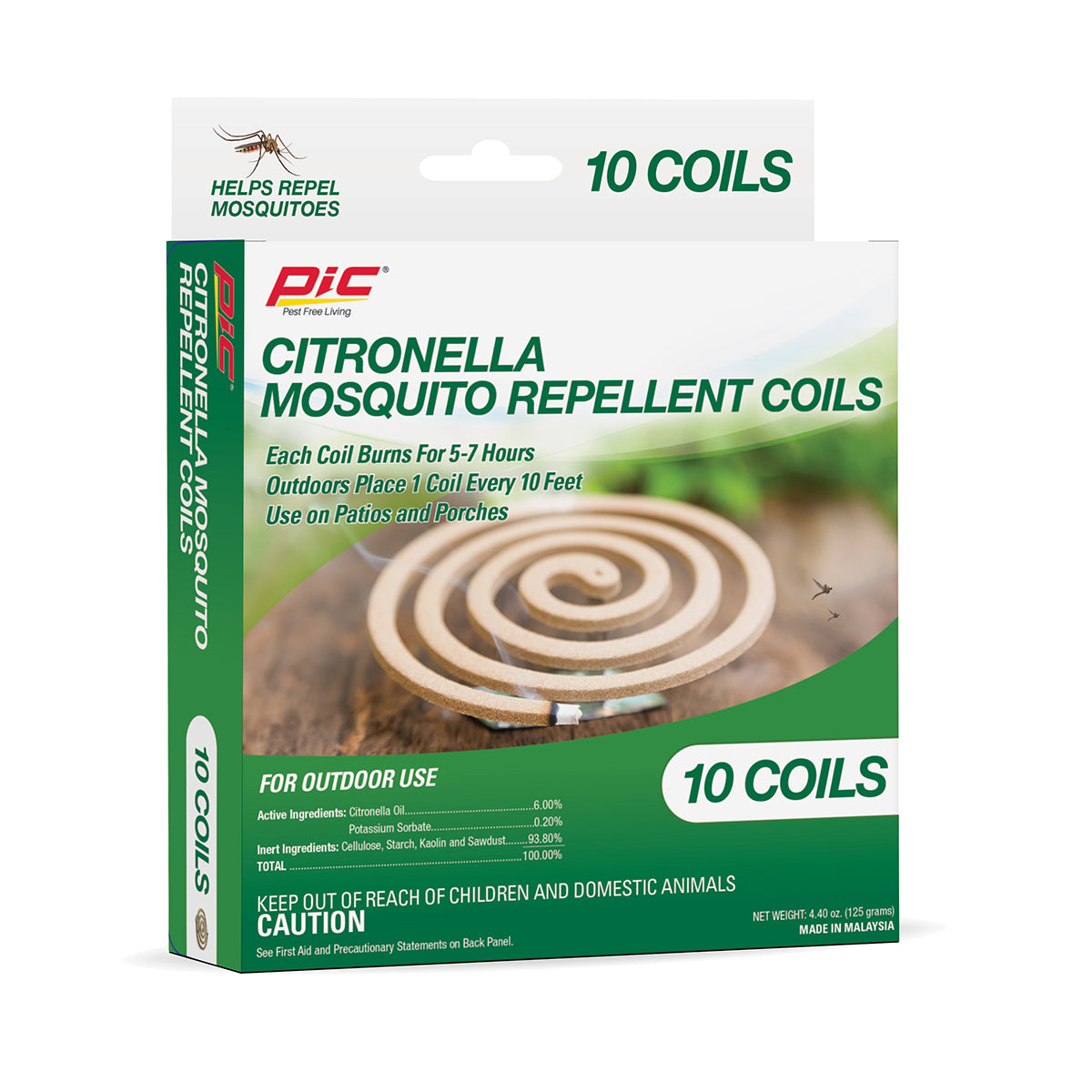 Mosquito Repellent Citronella Coils w/Metal Burner - 4 Pack - Case of 6