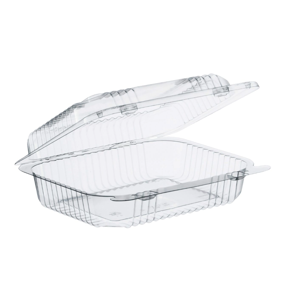 Dart C26UT1 -  StayLock® 7" x 6" x 2 1/8" Clear Hinged Plastic 7" Small Oblong Container - Case of 250