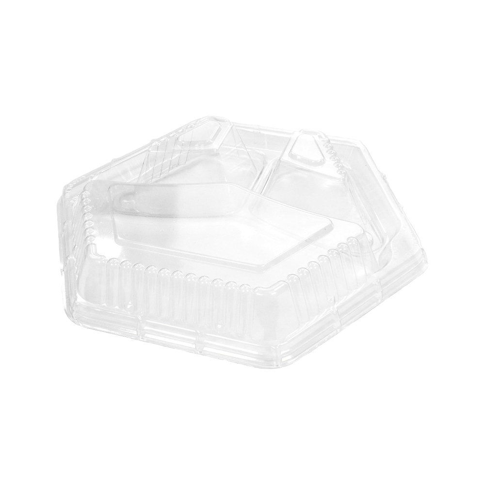 Genpak 94713 SmartSet 10" Clear Dome 3 Compartment Hexagonal Lid