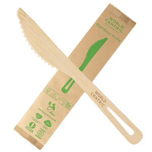 World Centric KN-BB-I 6.7 inch bamboo knife individually wrapped