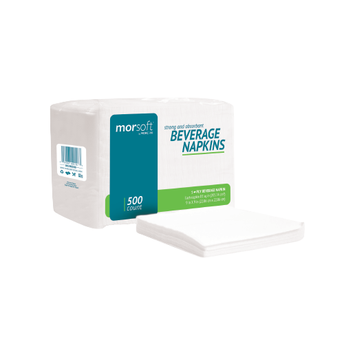 Food Service Beverage Napkins, 1-Ply, White - Case of 4000