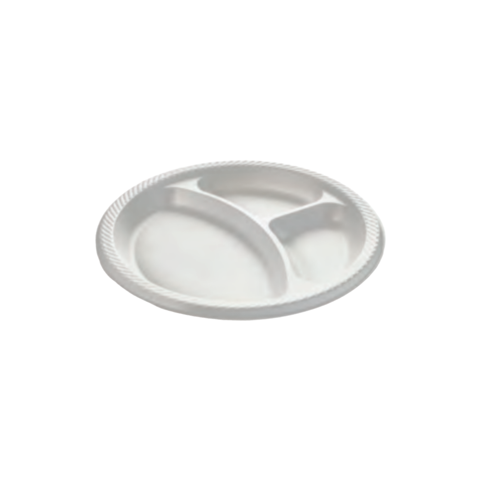 Hyplast - 10" 3-Compartment Plastic Mineral Plate, White - Case of 300
