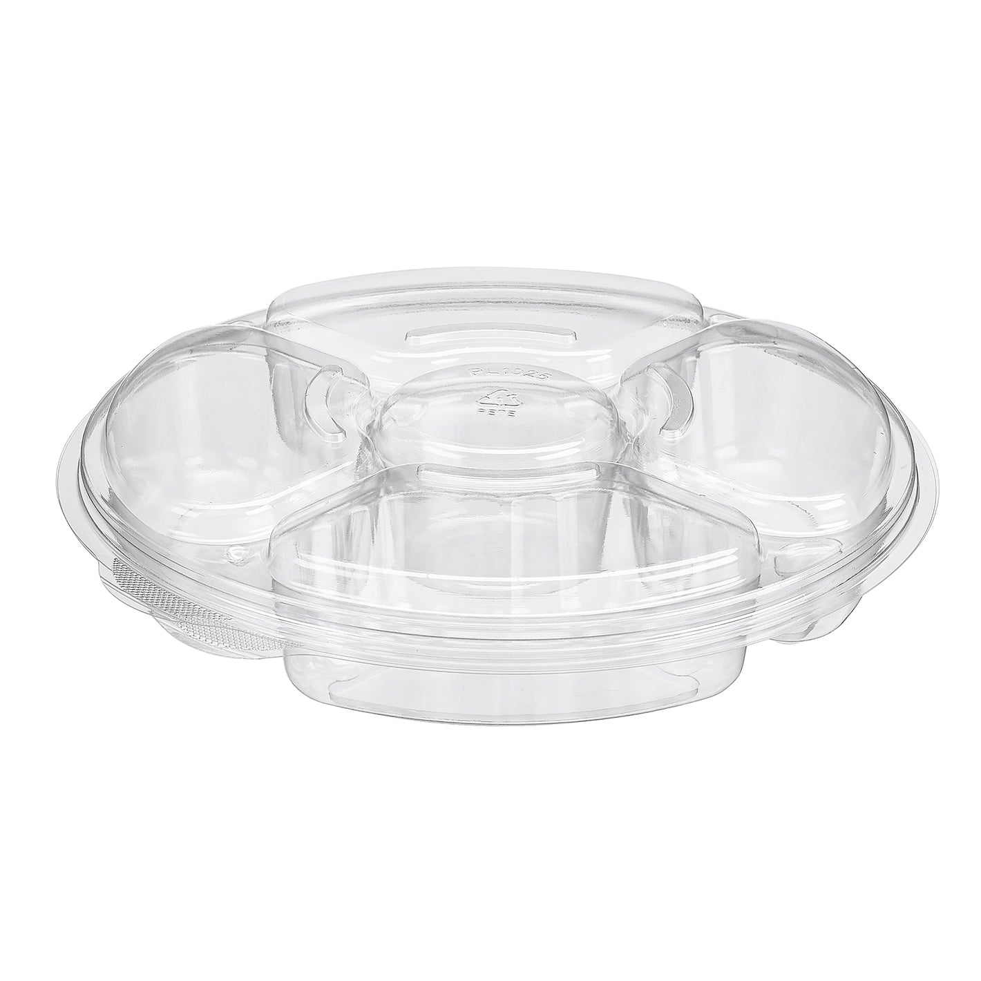 Inline Plastics PL042C 42 oz. 5-compartment two-piece clear PET party platter with lid