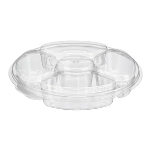 Inline Plastics PL042C 42 oz. 5-compartment two-piece clear PET party platter with lid