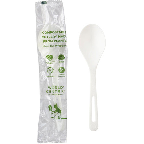 World Centric SO-PS-I - 6 in Soup Spoon, Individually Wrapped, TPLA
