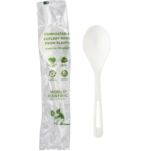 World Centric SO-PS-I - 6 in Soup Spoon, Individually Wrapped, TPLA