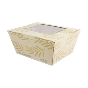 World Centric TO-NT-1W 26 oz NoTree number 1 take-out container with clear PLA window