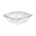 32 oz. square tamper-evident PET deli clamshell container, Inline Plastics TS32PW