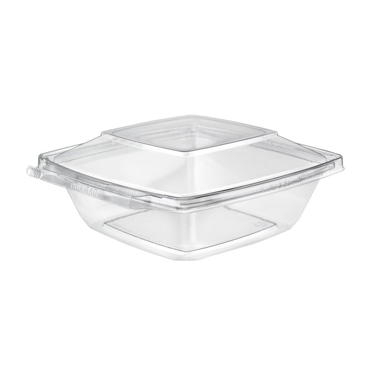 32 oz. square tamper-evident PET deli clamshell container, Inline Plastics TS32PW
