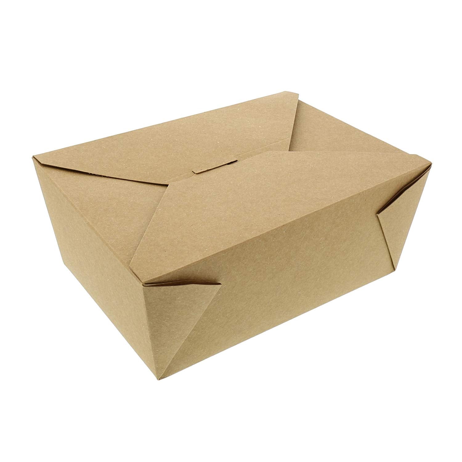 Kraft Microwavable Folded Paper #4 Take-Out Container - Case of 160