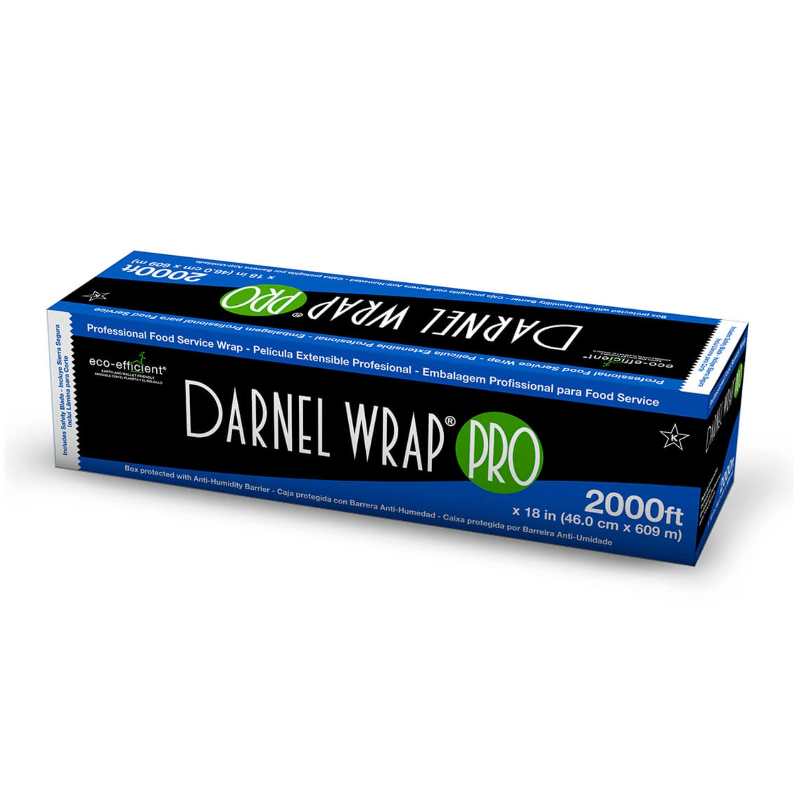 Darnel - DarnelWrap PRO Food Service Wrap, 18" x 2000', Metal Cutter