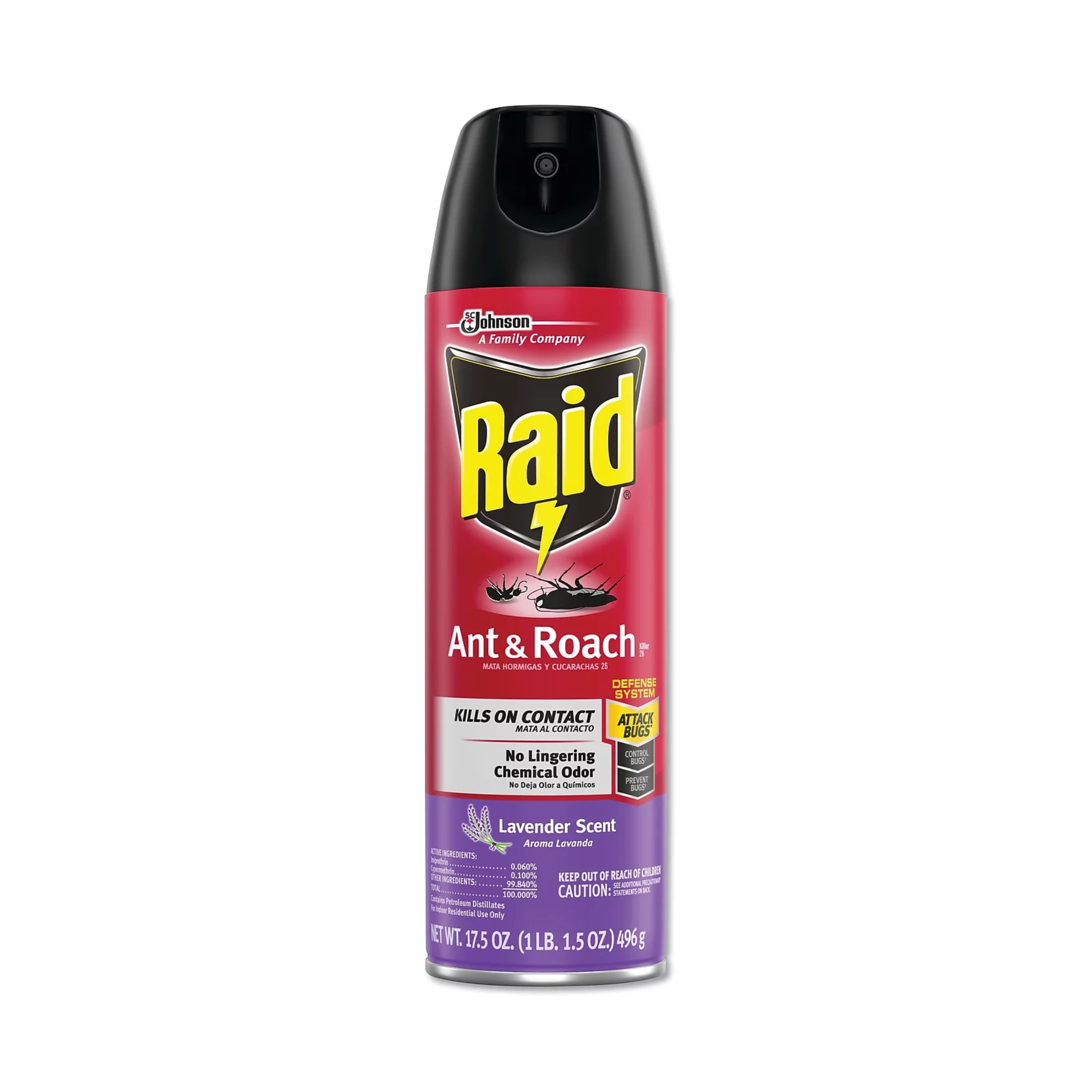 SC Johnson - Raid Ant and Roach Killer 17.5oz Aerosol Lavender - Case of 12