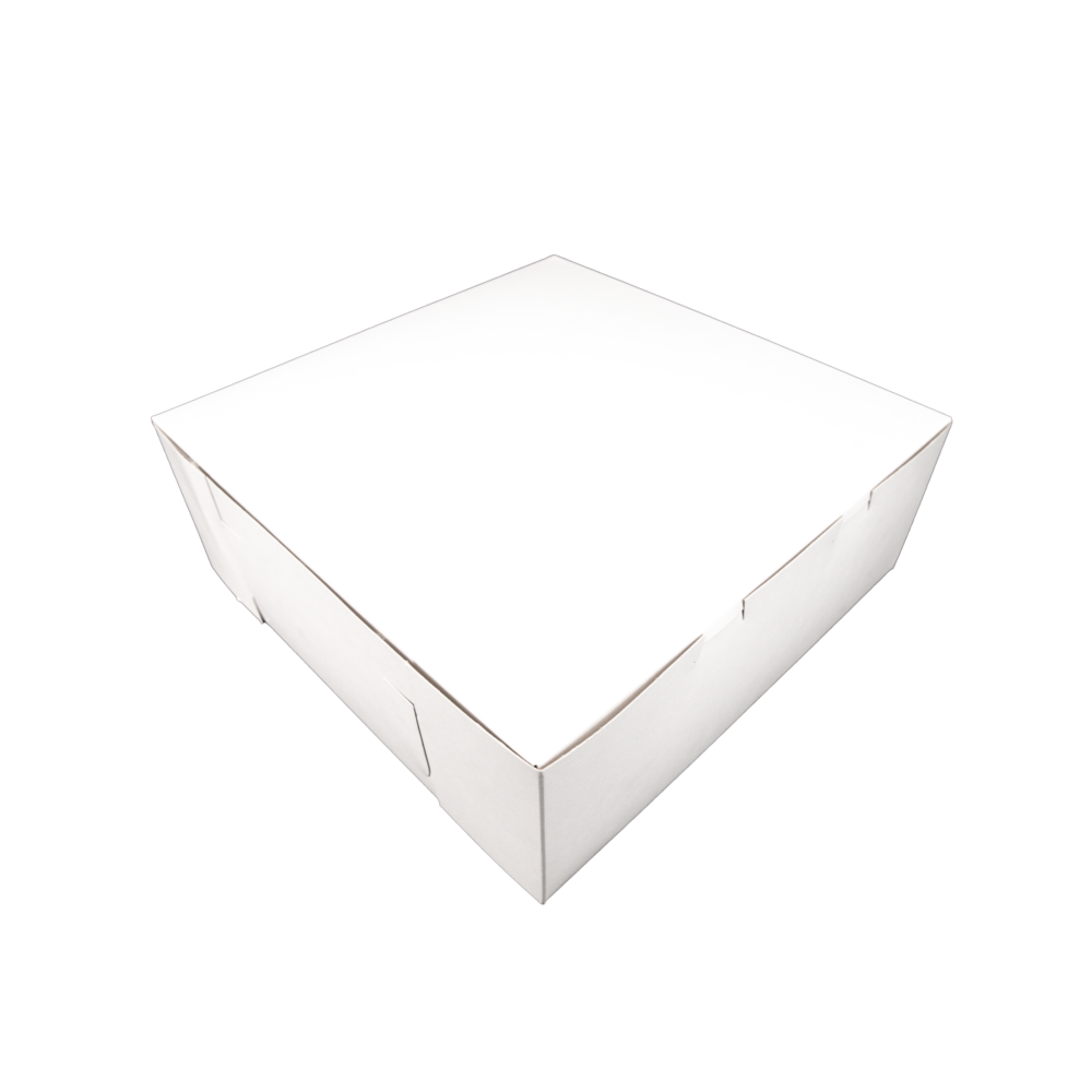 14" x 14" x 5" Standard White Bakery Box - Case of 50