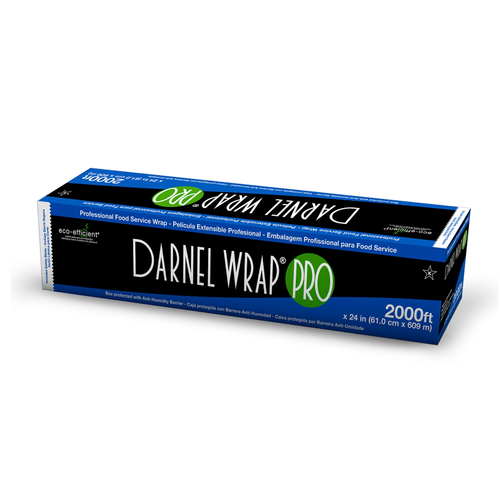 Darnel - DarnelWrap PRO Food Service Wrap, 24" x 2000', Metal Cutter