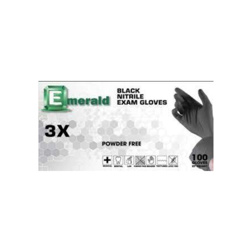Emerald 6752 - General Purpose Black Nitrile Gloves Large, 100 Pack - Case of 10