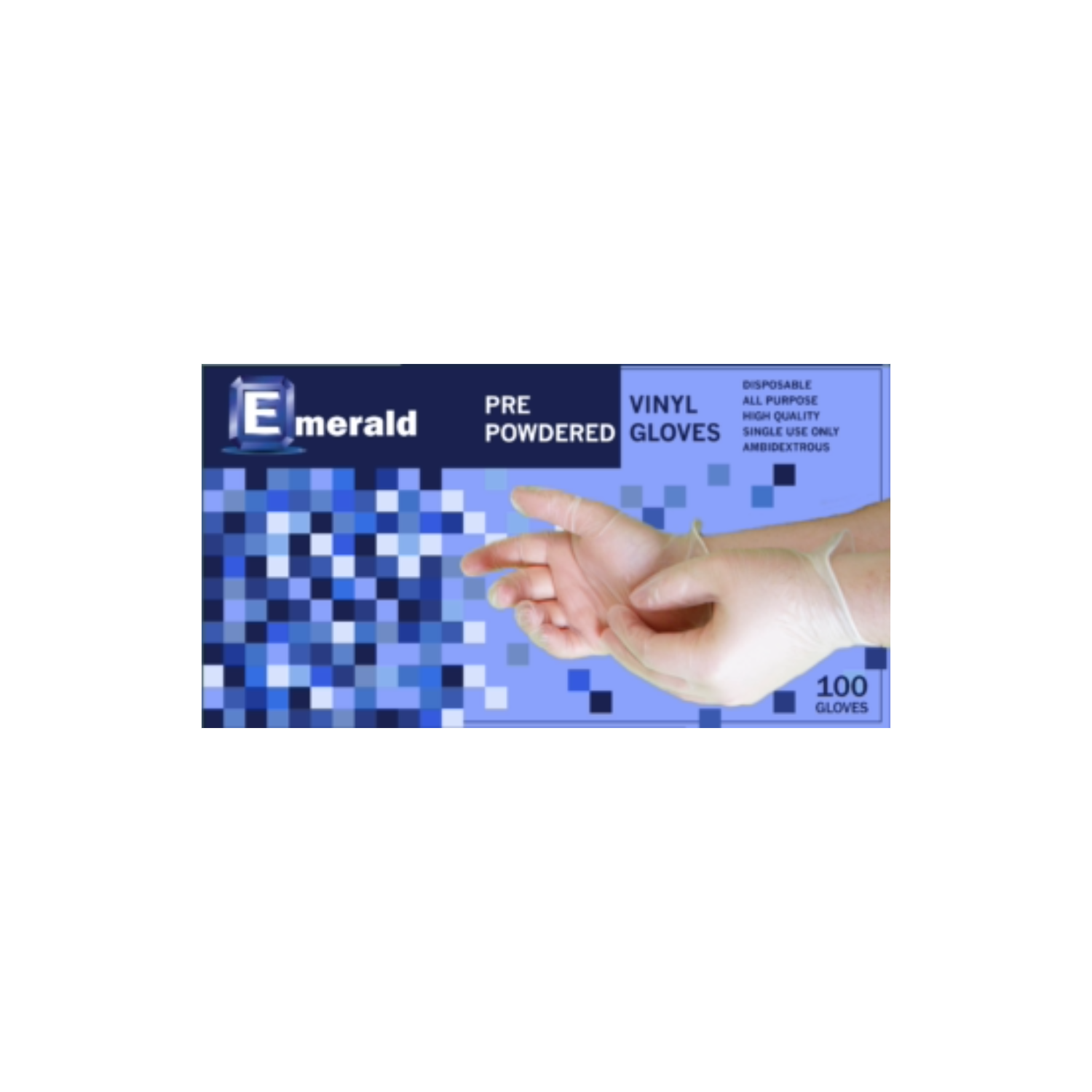 Emerald VN4550 - Powdered Vinyl Gloves Small, 100 Pack - Case of 10