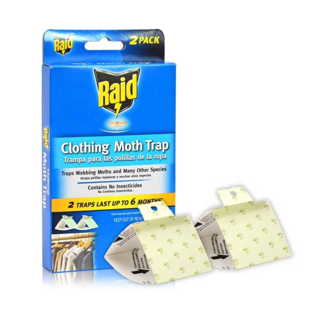 SC Johnson - Raid Clothing Moth Traps with Pheromones, Sticky Glue with Lure, 2 Pack - Case of 12