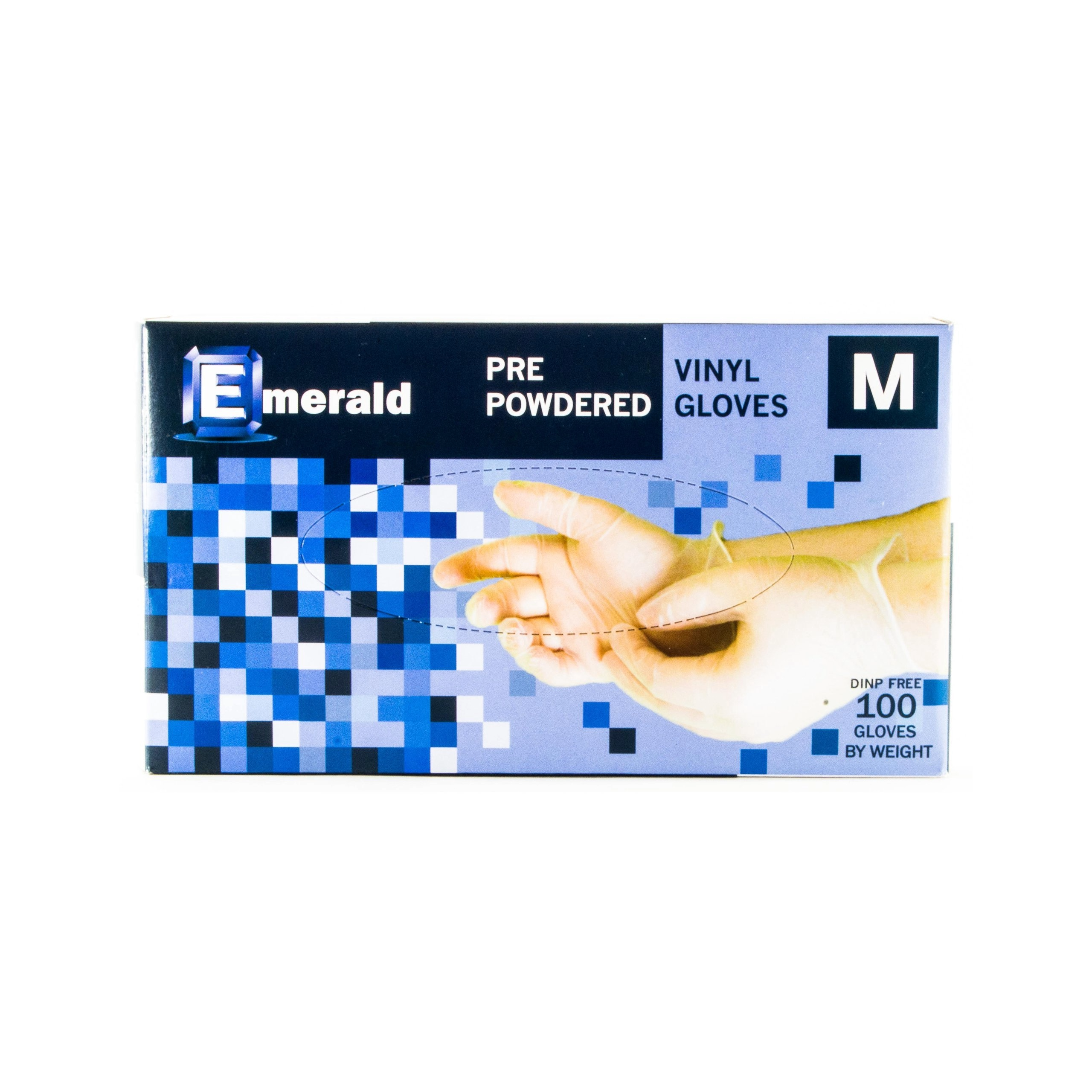 Emerald VN4551 - Powdered Vinyl Gloves Medium, 100 pack - Case of 10