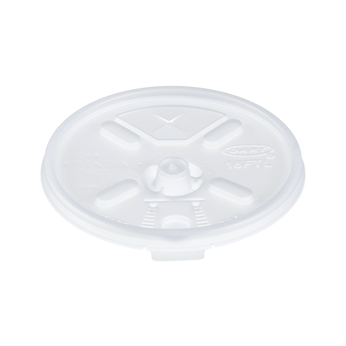 Dart 16FTLS - 12-24oz HIPS Plastic Straw-Slotted Lid with Lift n’ Lock, Translucent - Case of 1000