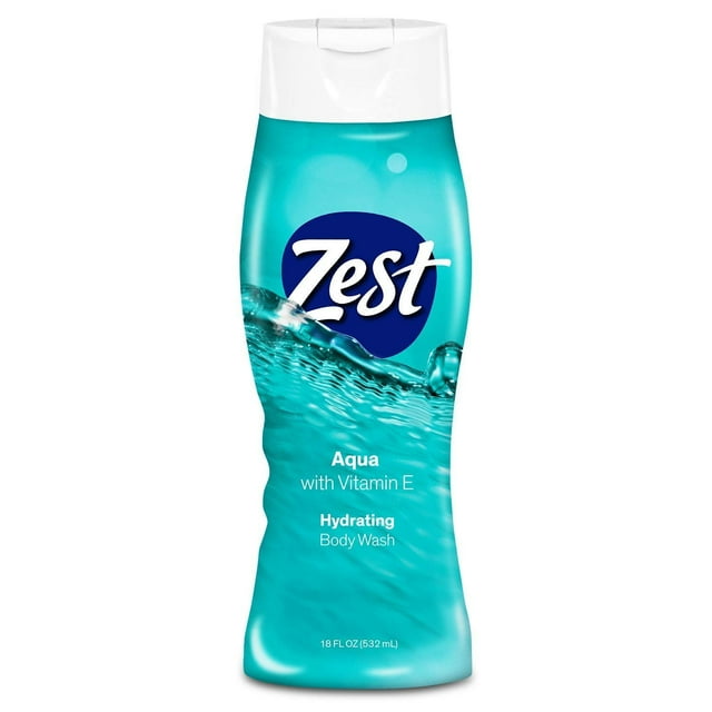 Zest Body Wash, Aqua Scent, 18oz - Case of 6