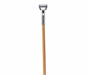 ACS M9550 wood dust mop handle, close-up of the clip-on swivel fitting; handle only, without a mop head or frame.