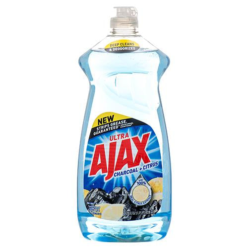 Ajax Charcoal + Citrus dish liquid 28 oz. bottle, front of package