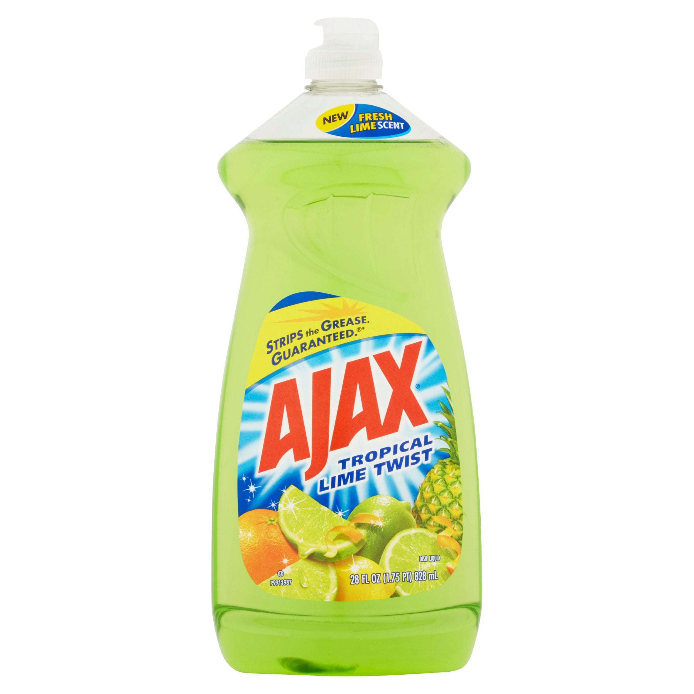 Ajax Tropical Lime Twist dish liquid 28 oz. bottle, front of package
