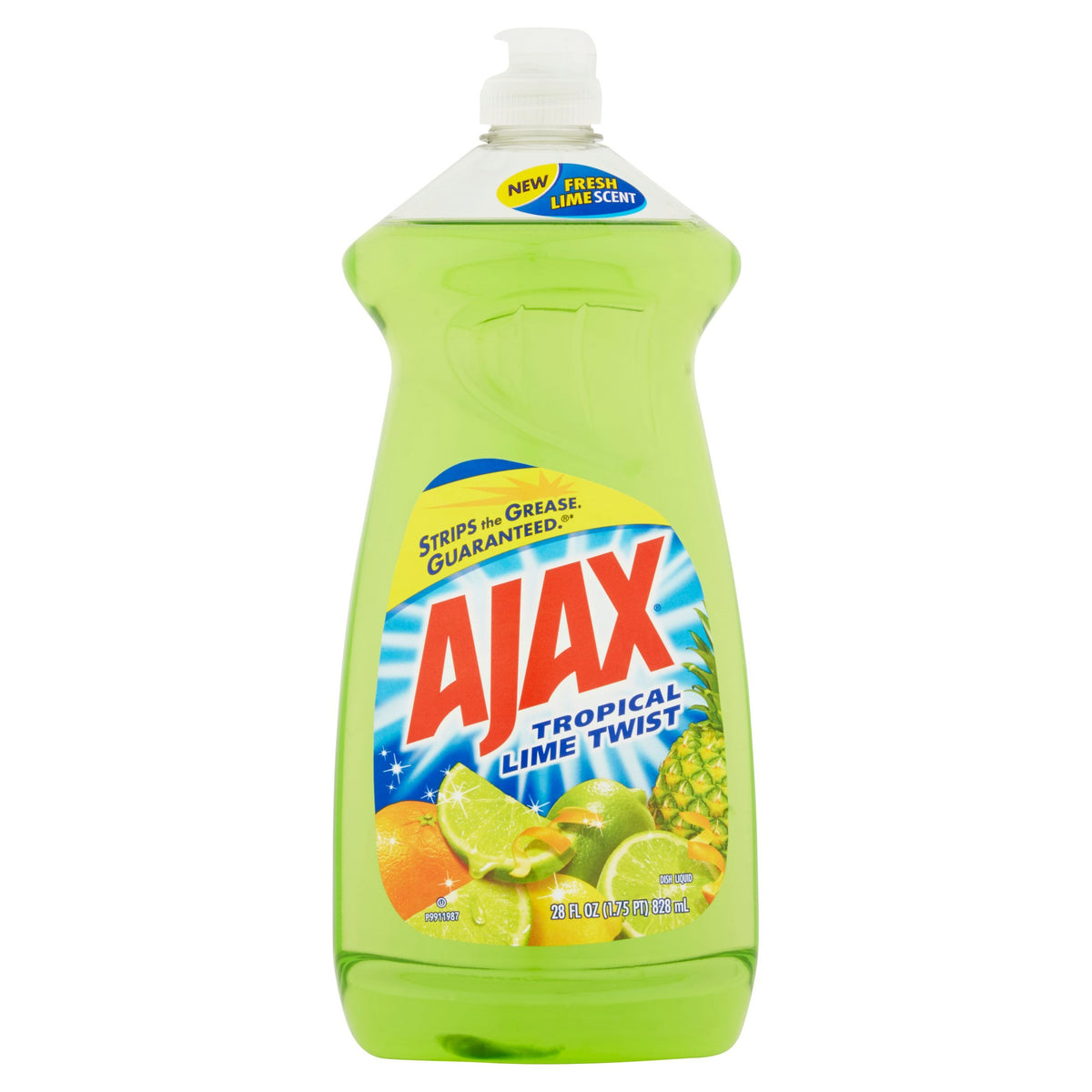 Ajax Tropical Lime Twist dish liquid 28 oz. bottle, front of package