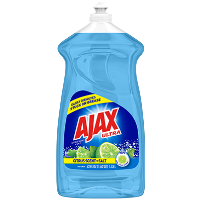 Ajax Ultra Citrus Scent + Salt dish liquid 52 oz. bottle, front of package