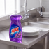 Ajax Ultra with Fabuloso Lavender dish liquid 28 oz. bottle on the drainboard of a stainless steel commercial kitchen sink
