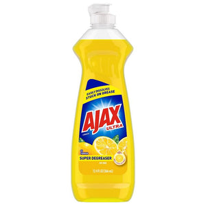 Ajax Ultra Super Degreaser Lemon dish liquid 12.4 oz. bottle, front of package
