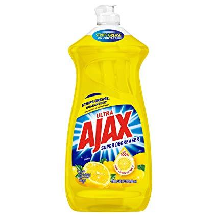 Ajax Ultra Super Degreaser Lemon dish liquid 52 oz. bottle, front of package
